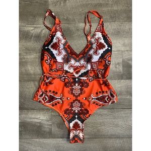 NEW One Piece Swimsuit w/ Tie Size 1XL